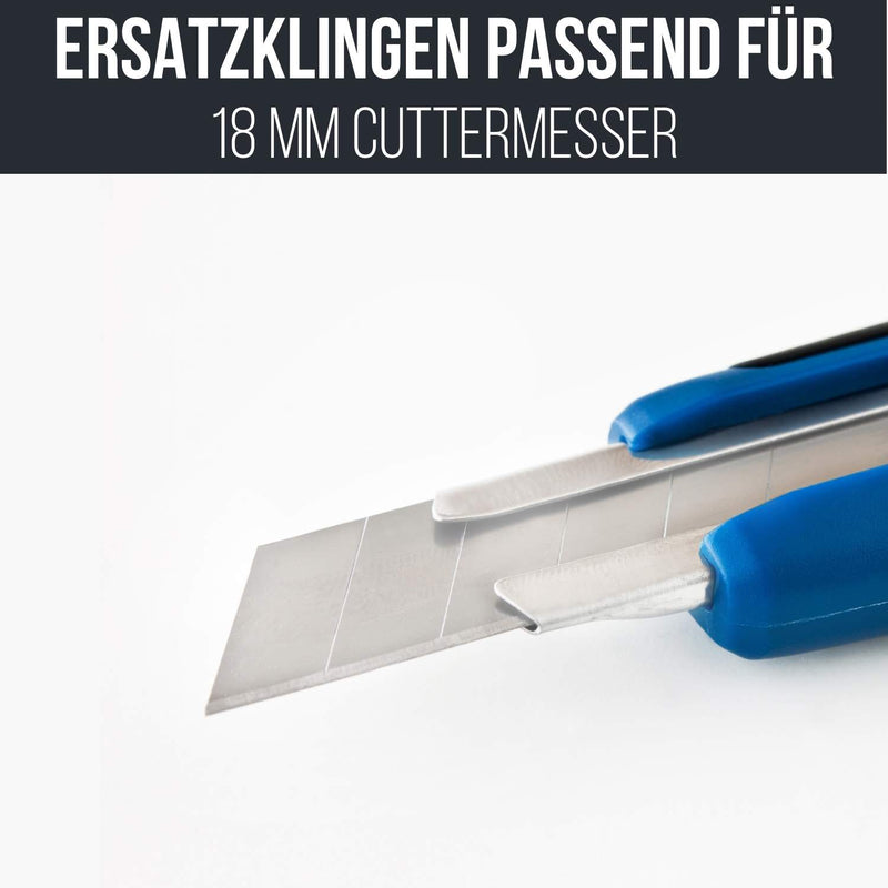 100x Cuttermesser Klingen 18 mm - Silber